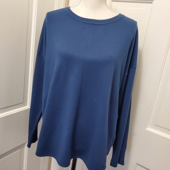 Ellen Tracy Slate Blue Knit Pullover Size 1X, classic, casual - Picture 1 of 10